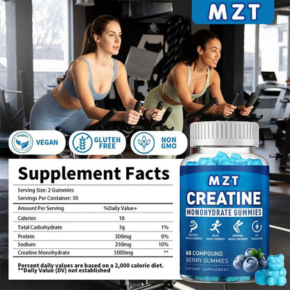 Creatine Gummies - MZT Creatine Monohydrate Gummies, A Tasty Support for Your Muscles