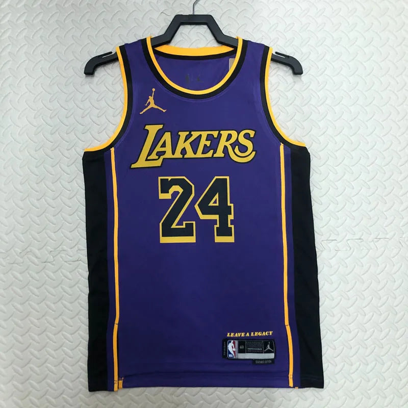 Lakers BRYANT #24 Purple Top Quality Hot Pressing NBA Jersey (Trapeze Edition)