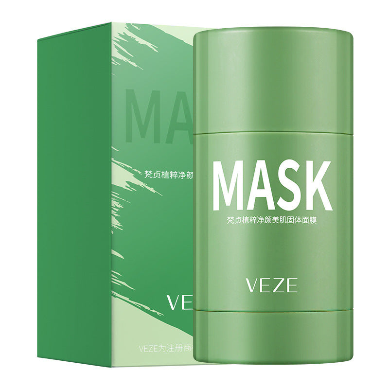 VEZE Oil Control minimiza los puntos negros y los poros, mascarilla sólida refrescante de levadura de té verde y berenjena