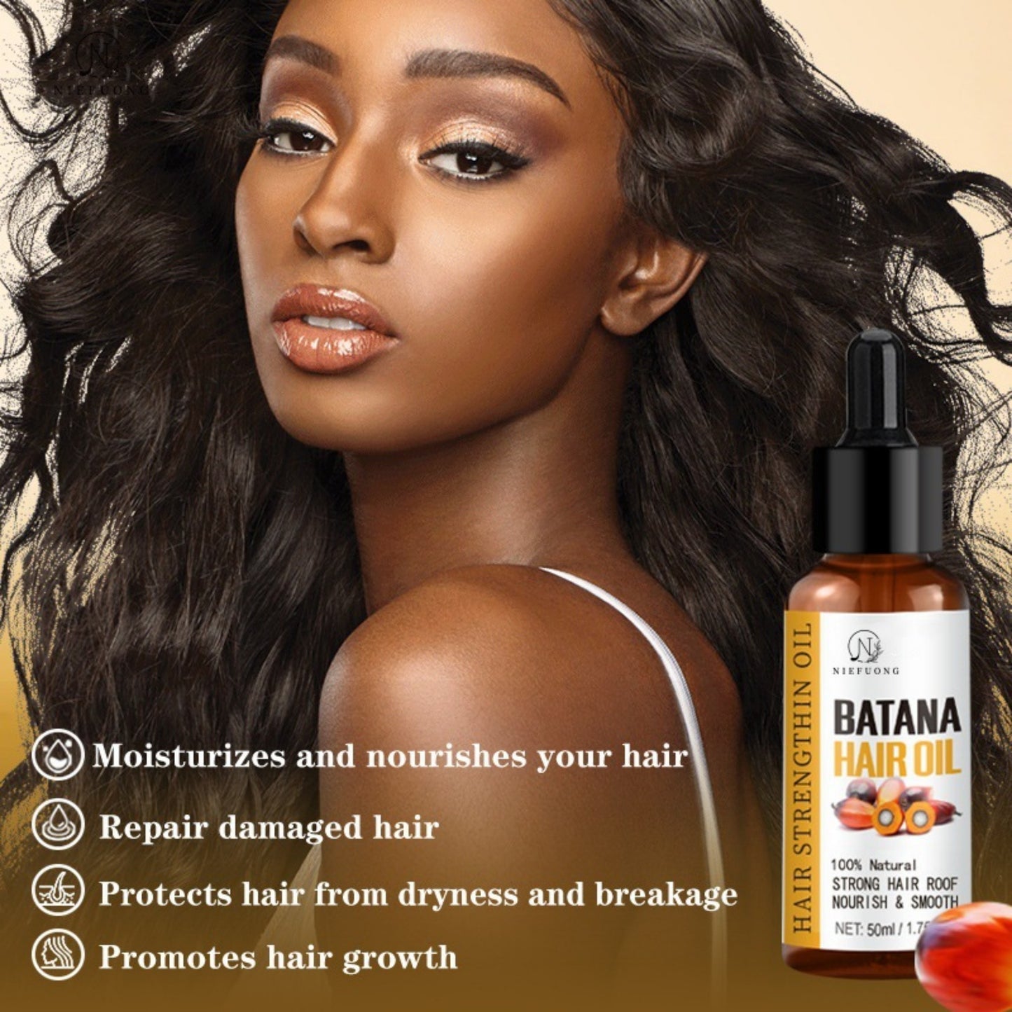 African Hair Growth Products - 100% Pure Batana Hair Growth Oil for Hair Loss Prevention, Strengthens and Extends Hair, Prevents Breakage