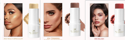 Lápiz de maquillaje bronceador resistente al agua y multiusos 3 en 1: rubor, sombra y lápiz labial