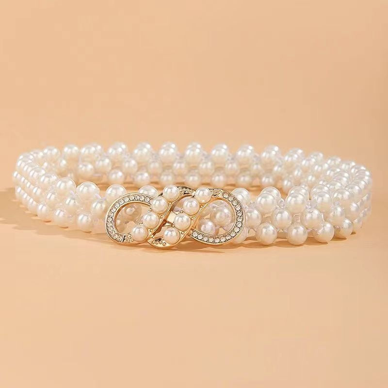 Elegant Design White Pearl Waist Chain