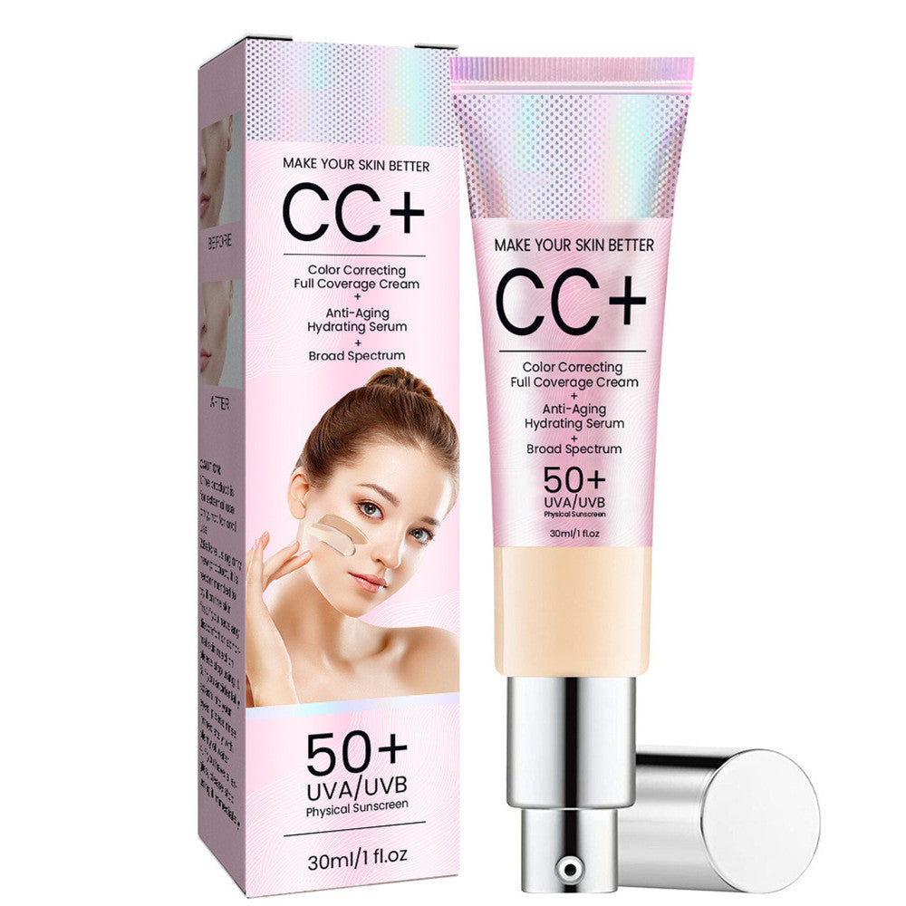 Crema solar CC reparadora y correctora natural de rayos UVA/UVB de BIOAQUA con FPS 50+ 30 ml