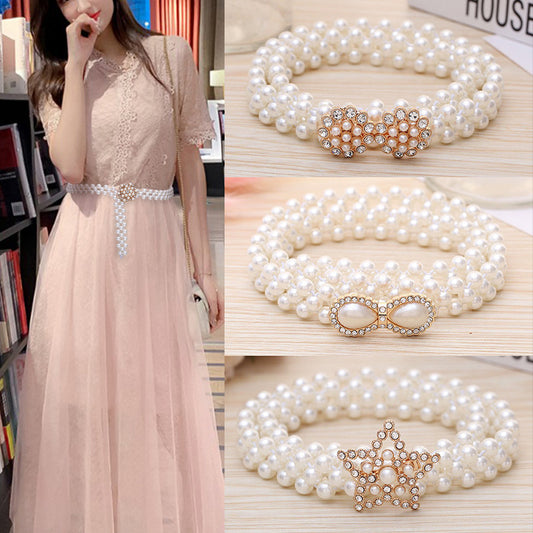 Elegant Design White Pearl Waist Chain