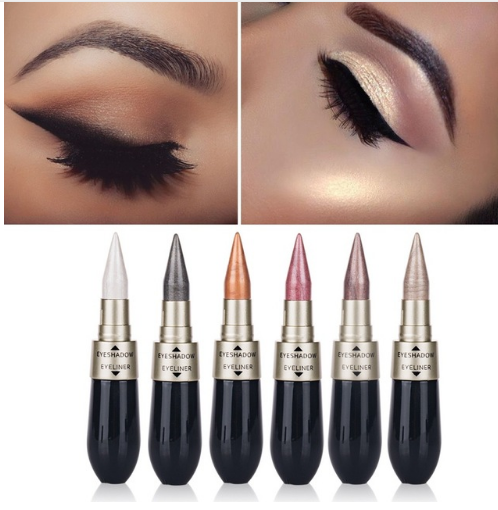 4-Piece SET - 4 Color Lipstick with Cigarette Pack, Blush, Glossy Liquid Lipstick, Double-Sided Eyeshadow and Eyeliner