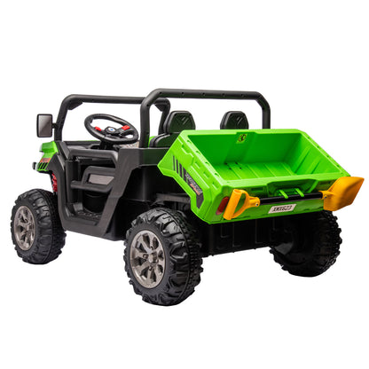 2-Person Electric Kids Truck - 24 Volt, 2x200W Motor, Cast Bed, Remote-Controlled, Loader, Non-Slip Tires