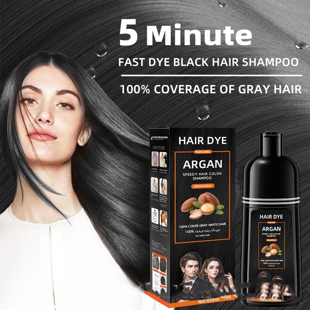 Hair Color Cream Bubble Black Dyed - Argan Oil Fast Hair Dye Shampoo