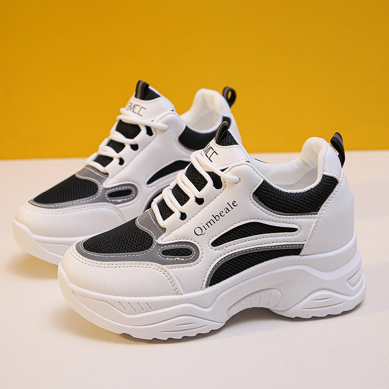 Height-Increasing High Sole Mesh Style Casual Sneakers