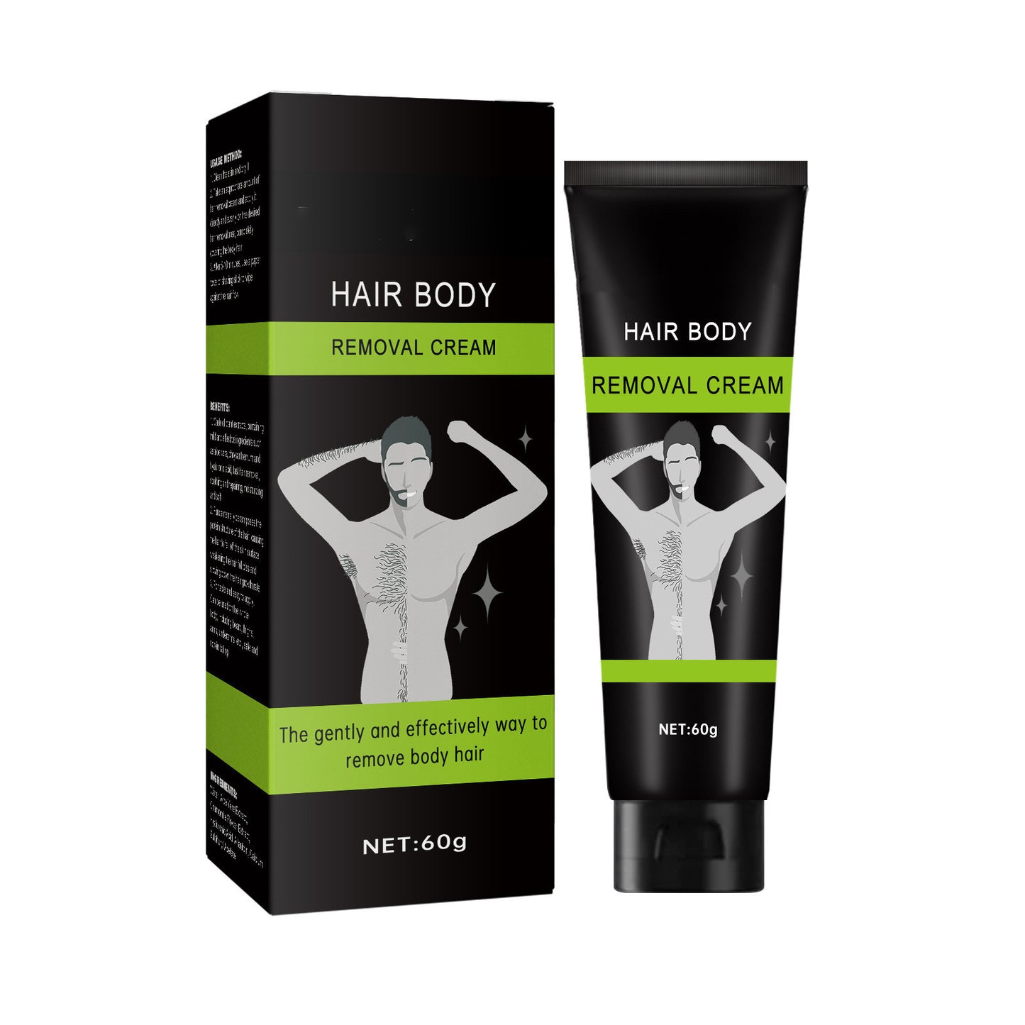 MERETH Men's Full Body Hair Removal Cream - Clean Epilation for Underarms and Other Areas