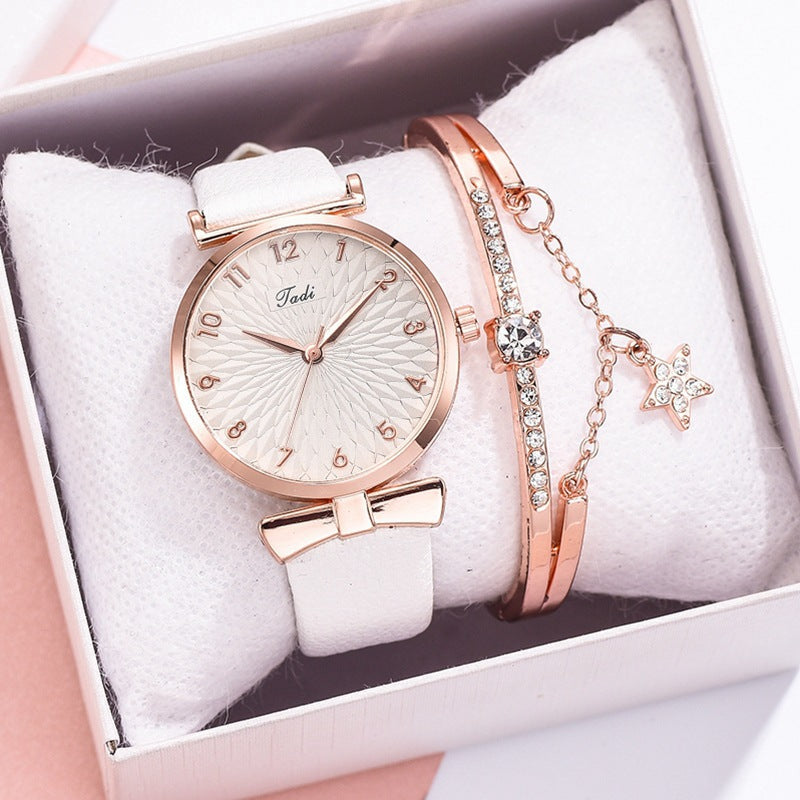 Women's Digital Alloy Leather Strap Watch