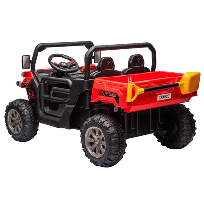 2-Person Electric Kids Truck - 24 Volt, 2x200W Motor, Cast Bed, Remote-Controlled, Loader, Non-Slip Tires