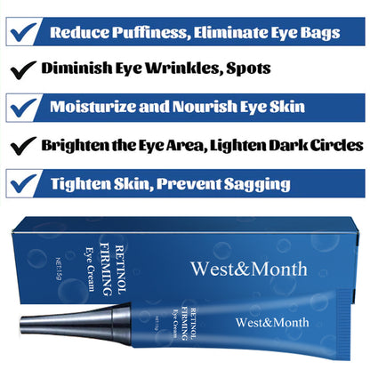 Crema antiarrugas y reductora de ojeras para ojos con retinol de WEST &amp; MONTH