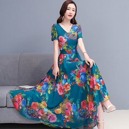 Women's Slim Round Neck Short Sleeve Dress