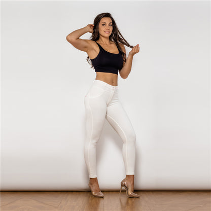 Shascullfites Melody Cotton Shaping Leggings Booty Lifting Anti Cellulite White Pants