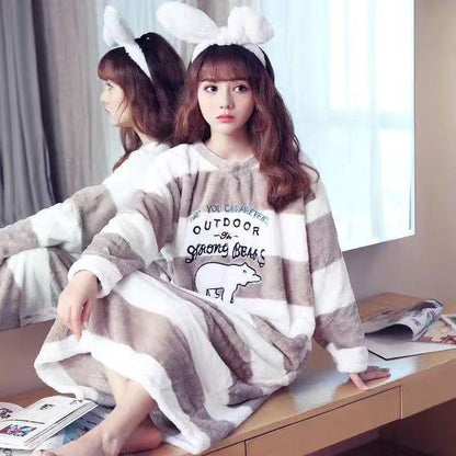 Flanel Kumaş Pijama  - Autumn And Winter Pajamas Women Winter Flannel Pajamas Women