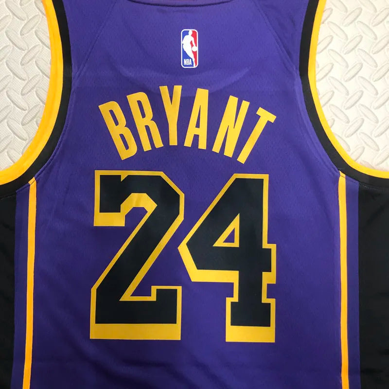 Lakers BRYANT #24 Purple Top Quality Hot Pressing NBA Jersey (Trapeze Edition)