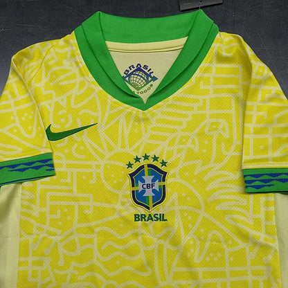 2024-25 Brazil Home Kids Soccer Jersey