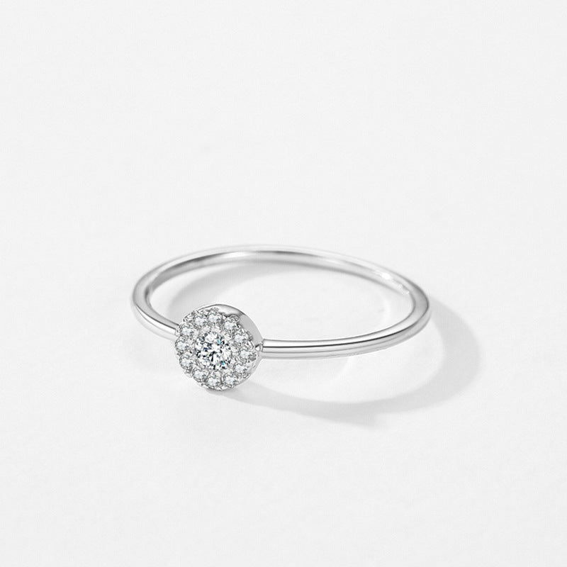 S925 Silver Simple Round Micro-Stone Pandora Ring