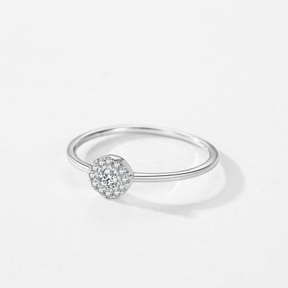 S925 Silver Simple Round Micro-Stone Pandora Ring