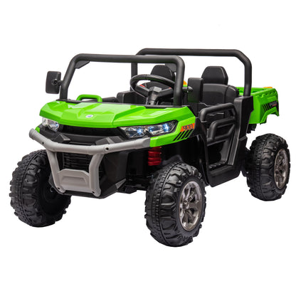 2-Person Electric Kids Truck - 24 Volt, 2x200W Motor, Cast Bed, Remote-Controlled, Loader, Non-Slip Tires