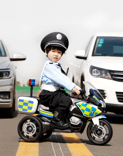 Lámpara de policía eléctrica para niños, motocicleta recargable