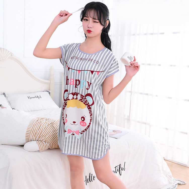 Women's Cartoon Milk Silk One-Piece Nightdress