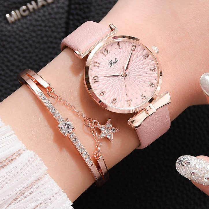 Women's Digital Alloy Leather Strap Watch