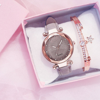 Pulsera de mujer de estilo coreano, reloj electrónico, caja de regalo, juego de 3 piezas