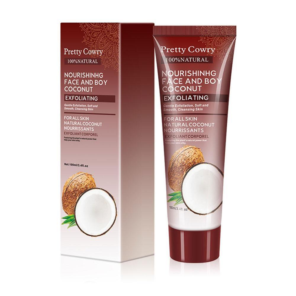 PRETTY COWRY Crema en gel exfoliante facial de pepino, coco y papaya: limpiador, hidratante y nutritivo, 100 ml