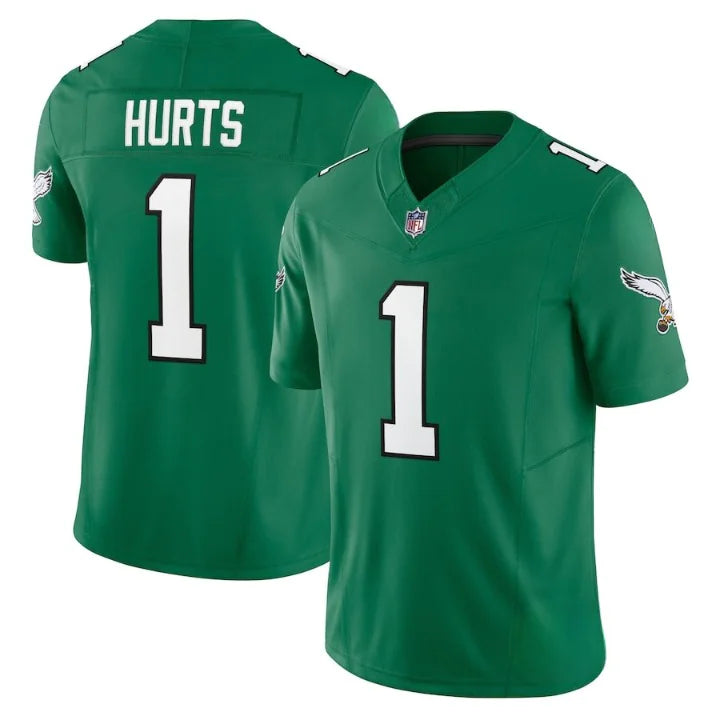 Camiseta verde de Jalen Hurts Kelly de los Philadelphia Eagles para hombre