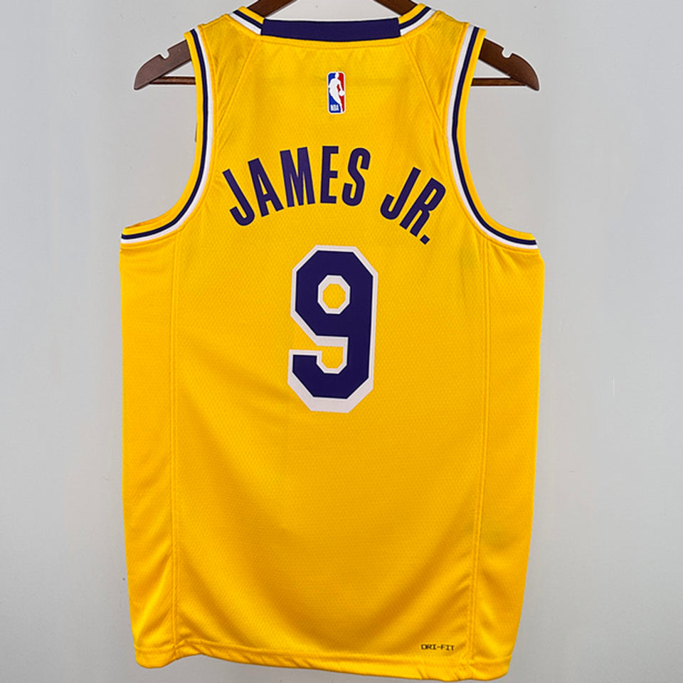 2025 Lakers JAMES JR. #9 Yellow NBA Jerseys