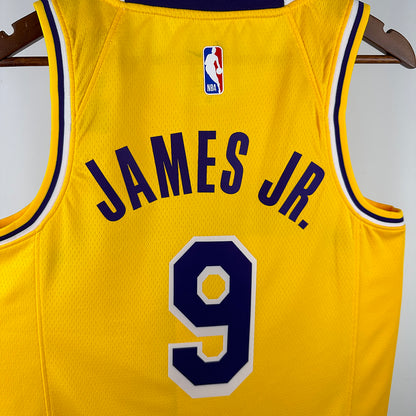 2025 Lakers JAMES JR. #9 Yellow NBA Jerseys