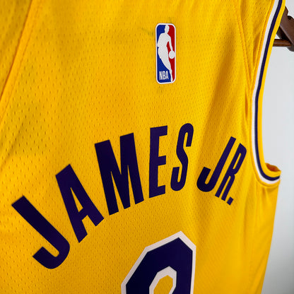 2025 Lakers JAMES JR. #9 Yellow NBA Jerseys