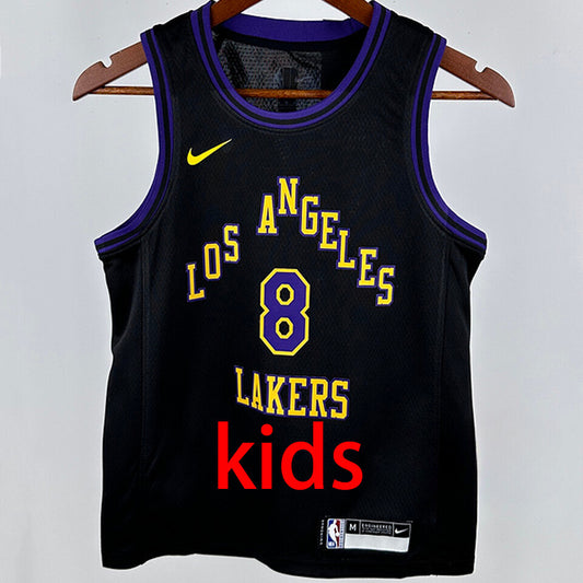 2024/25 Lakers BRYANT #8 Black Kids City Edition NBA Jersey