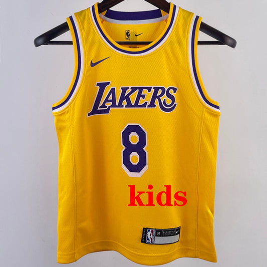 Lakers BRYANT #8 Yellow Kids NBA Jersey