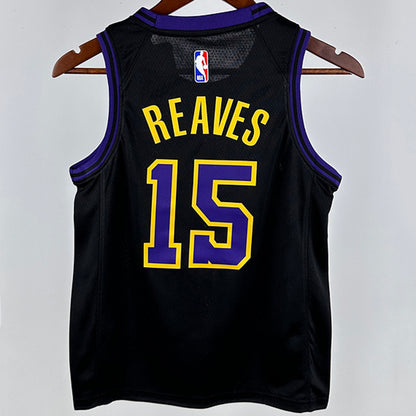 2024/25 Lakers REAVES #15 Black Kids City Edition NBA Jersey