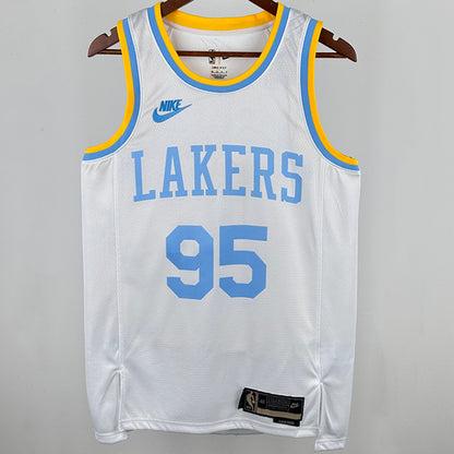 2025 Lakers TOSCANO #95 White Retro NBA Jerseys