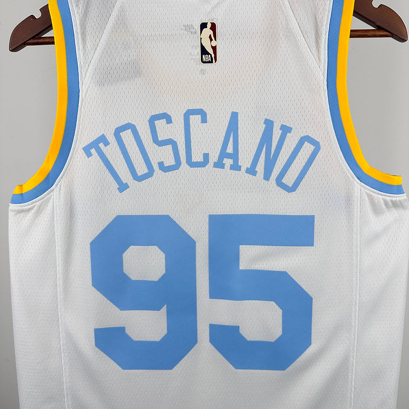 2025 Lakers TOSCANO #95 White Retro NBA Jerseys