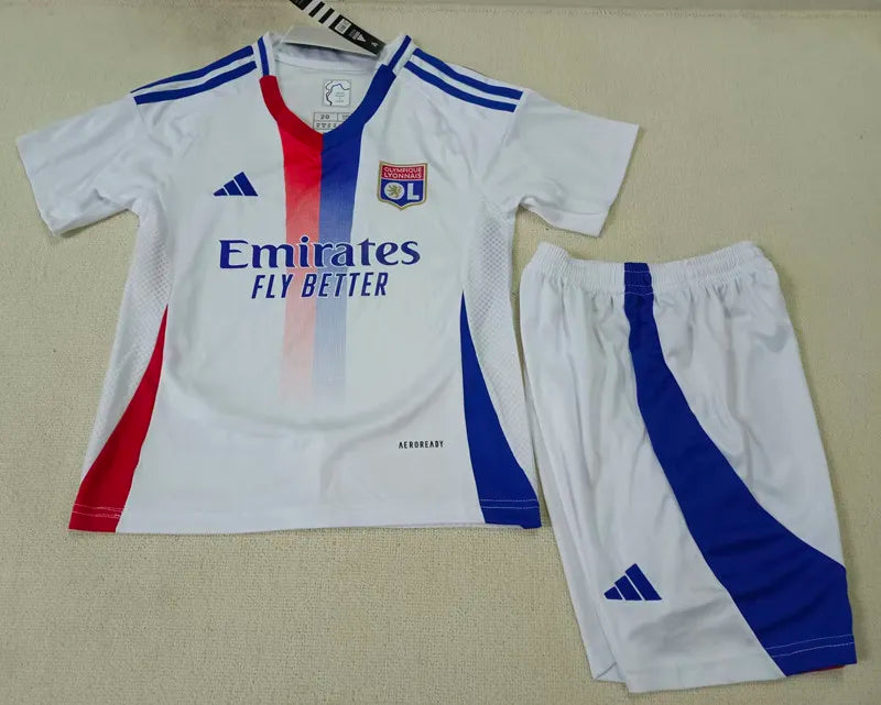 2024-25 Lyon Home Kids Soccer Jersey Suit