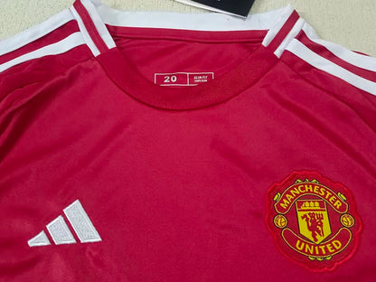 2024-25 Man Utd Home Kids Soccer Jersey Suit