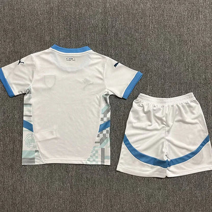 2024-25 Marseille Home Kids Soccer Jersey Suit