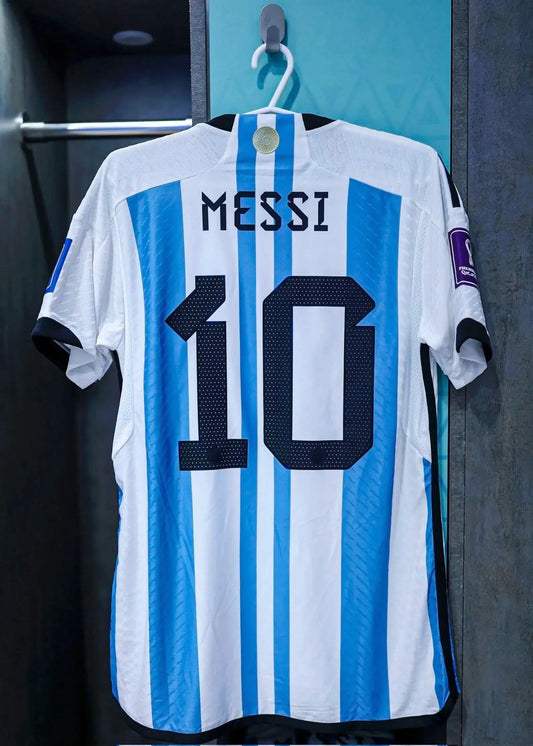 Messi #10 Argentina World Cup Champions Jersey - Home Jersey by Adidas