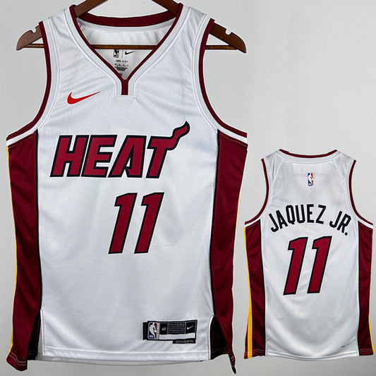 2024/25 Miami Heat JAQUEZ JR. #11 White NBA Jerseys