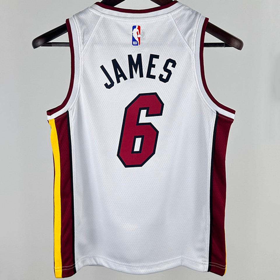 2024/25 Miami Heat JAMES #6 White Kids NBA Jersey