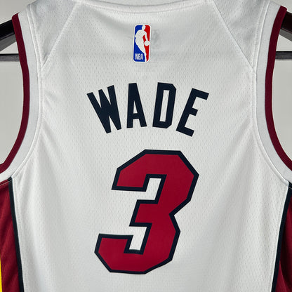 2024/25 Miami Heat WADE #3 White Kids NBA Jersey