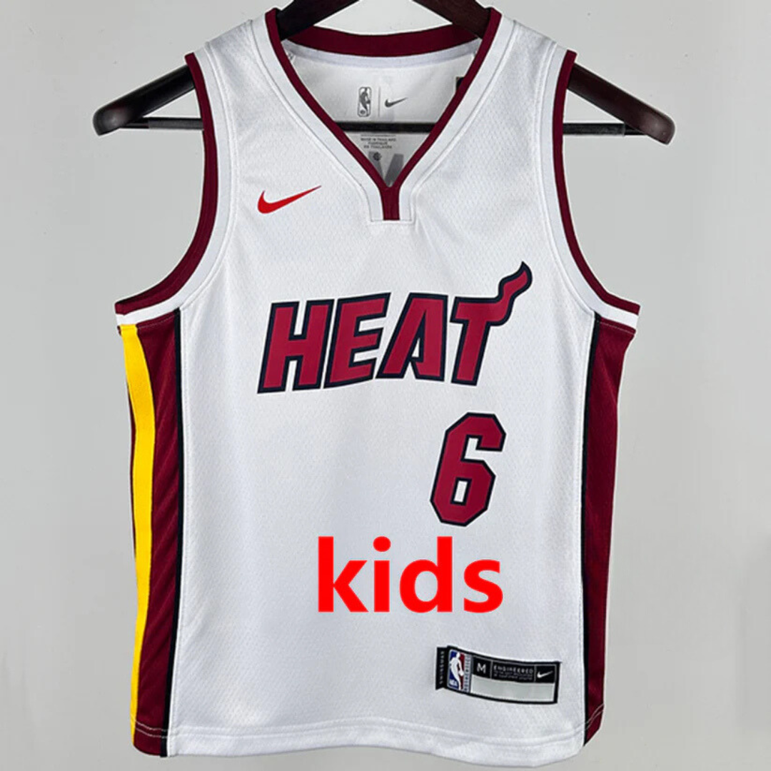 2024/25 Miami Heat JAMES #6 White Kids NBA Jersey