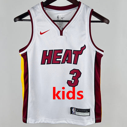 2024/25 Miami Heat WADE #3 White Kids NBA Jersey