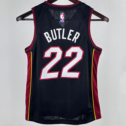 2024/25 Miami Heat BUTLER #22 Black Kids NBA Jersey