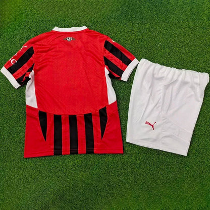 2024-25 AC Milan  Home Kids Soccer Jersey Suit