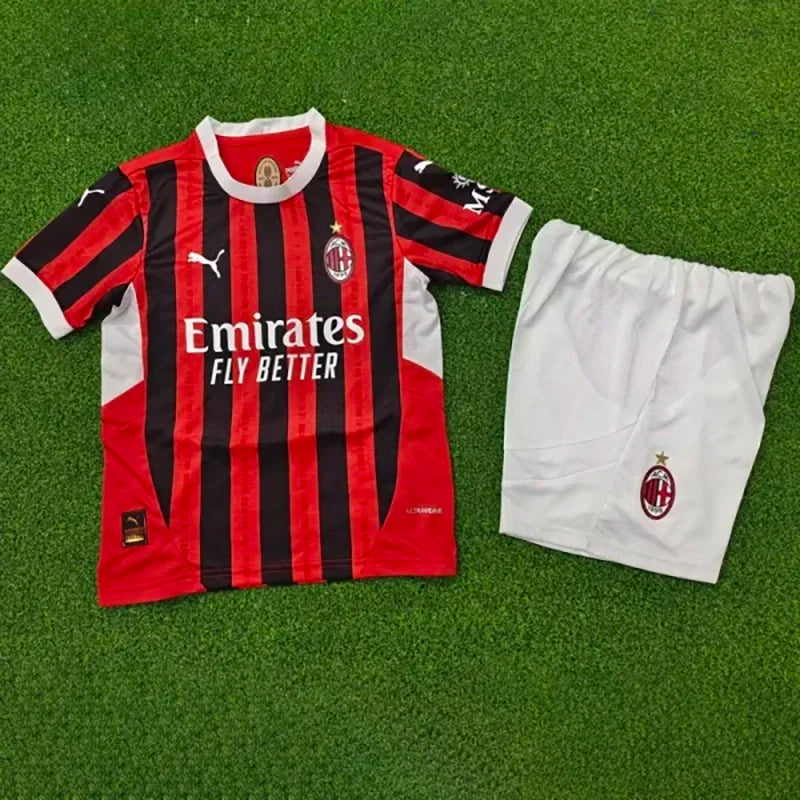 2024-25 AC Milan  Home Kids Soccer Jersey Suit